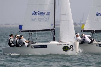 Lucy MacGREGOR, Annie Lush, Ally Martin (GBR), second overall in Women's Match Racing at the Rolex Miami OCR